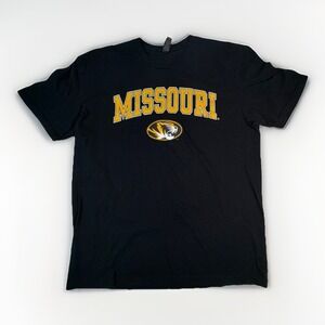 Missouri College Shirt Men's XL Short Sleeve Black Gold Gildan